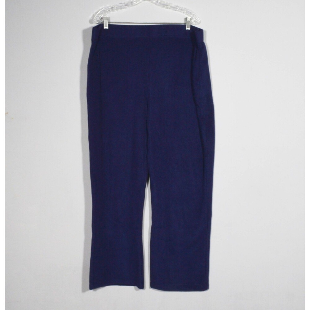 Cuddl Duds Climate Light Navy Velour Fleece 2 Piece Cardigan Lounge Set Sz 2X - Picture 2 of 6